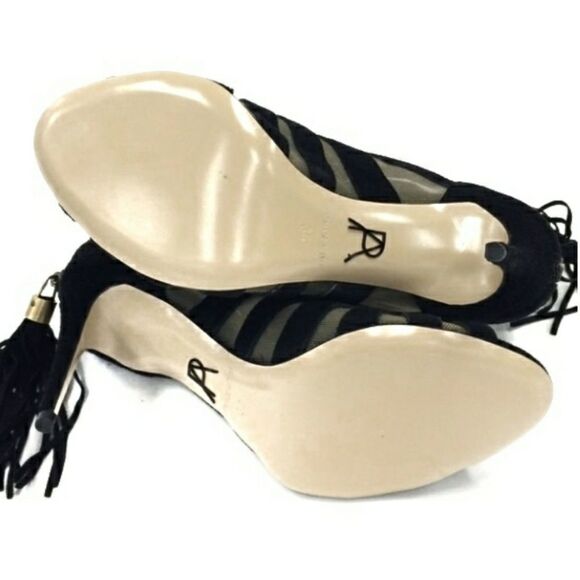 Black Paul Andrew 'Hanaa 90' Suede Cutout Booties - 36 - Picture 8 of 10